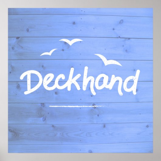 Poster Deck Nautical Blue and White Maritime Art (Devant)