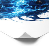 Poster Déclaration Argent Boule de FLAMME BLEUE Design au (Coin)