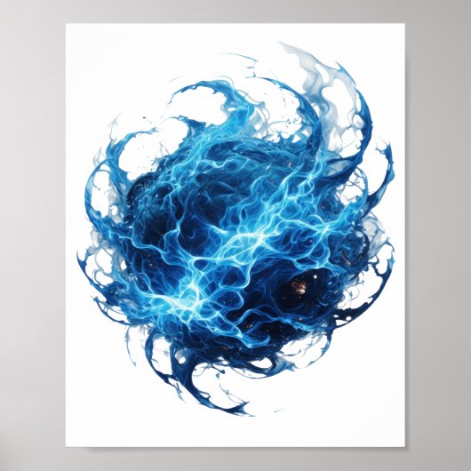 Poster Déclaration Argent Boule de FLAMME BLEUE Design au (Devant)