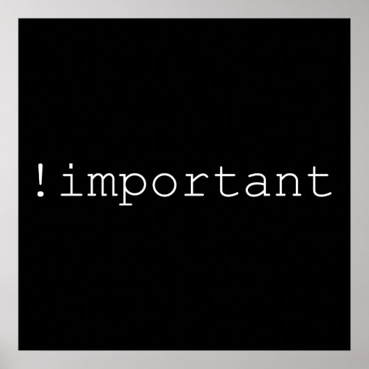 Poster ! Déclaration CSS importante (Devant)