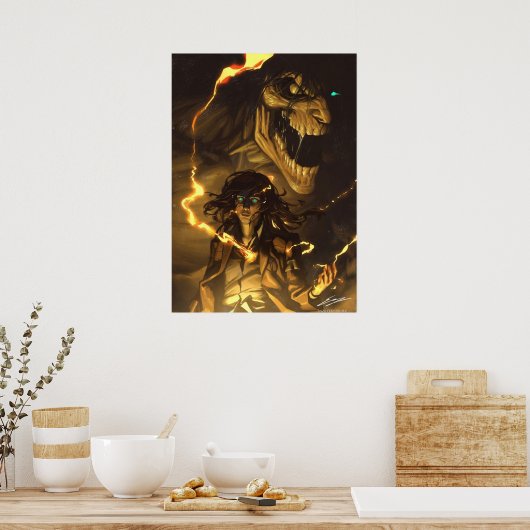 Poster Déclaration de guerre Eren Jaeger (Cuisine)