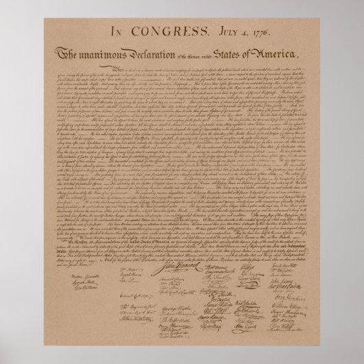 Poster Déclaration d'indépendance (Devant)