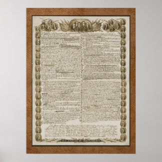 Poster Déclaration d'indépendance avec les pères fondateu