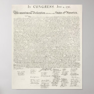 Poster Déclaration d'indépendance des États-Unis d'Amériq