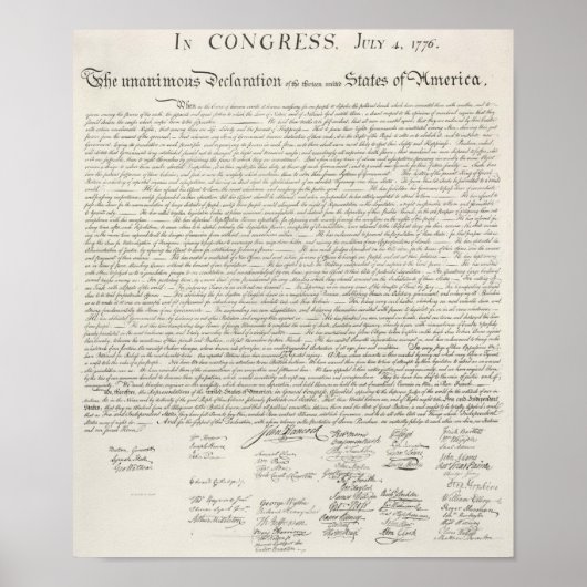 Poster Déclaration d'indépendance des États-Unis d'Amériq (Devant)