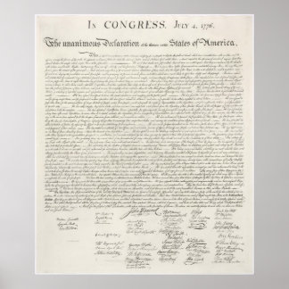 Poster Déclaration d'indépendance des États-Unis de 1776