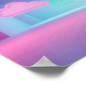 Poster Déclin de vague de vapeur flottant (Coin)