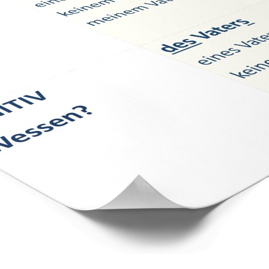 Poster Déclination - nomes (N-A-D-G / m-f-n-pl) (Coin)