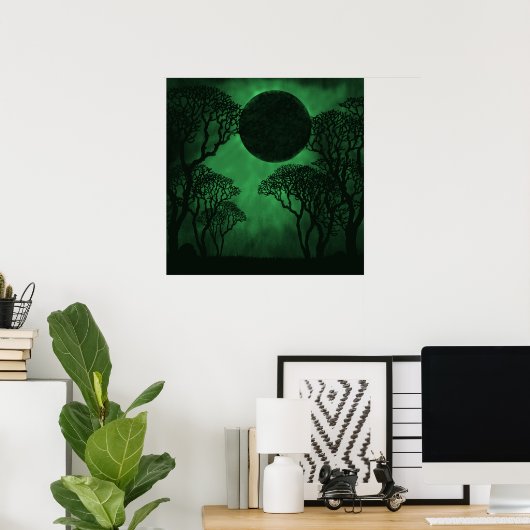 Poster d'Eclipse de Forêt Sombre (Bureau à domicile)