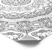 Poster Deco Sunburst Rings Coloring Page Pattern Design (Coin)