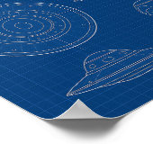 Poster Décoder l'inconnu - Alien Spacship Blueprint Pos (Coin)