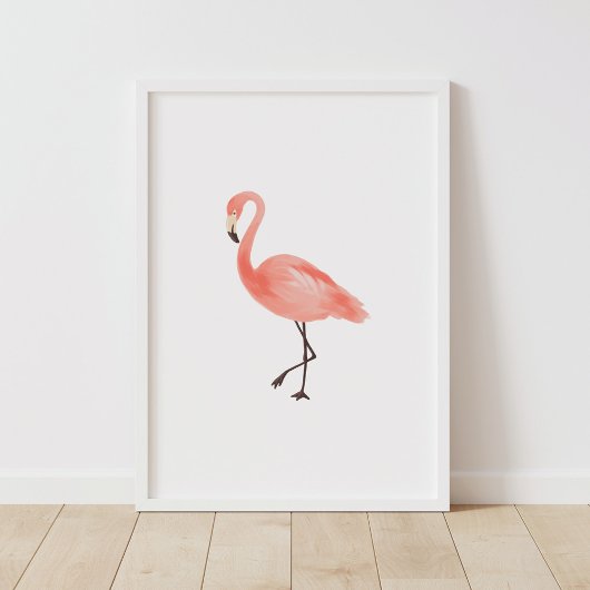 Poster Décodeur de Pink Flamingo Tropical Nursery