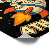 Poster Décollage 4e année Fusée Dab Space Cool École V (Coin)