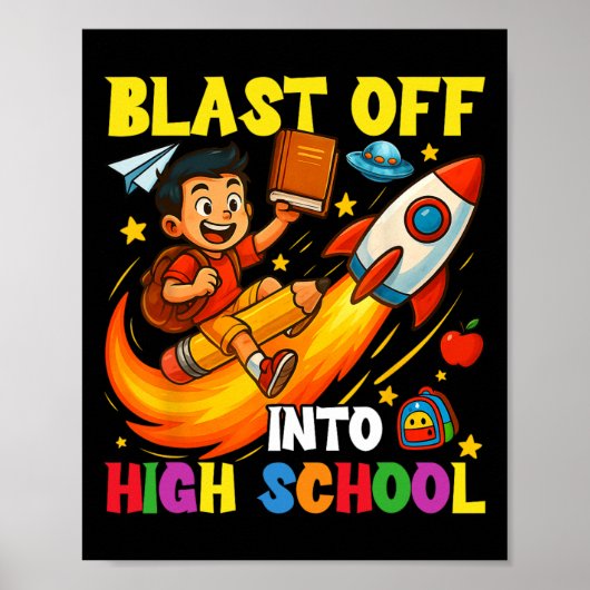 Poster Décollage de fusée au lycée Drôle de retour à l'éc (Devant)