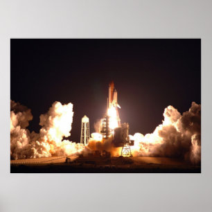 Poster Décollage de nuit de la navette spatiale Endeavour
