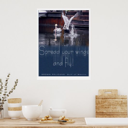 Poster Décollage du pélican (Cuisine)