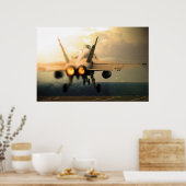 Poster Décollage du transporteur F-18C Hornet (Cuisine)