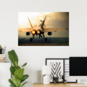 Poster Décollage du transporteur F-18C Hornet (Bureau à domicile)