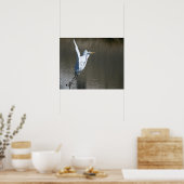 Poster "Décollage", Great Egret (Cuisine)
