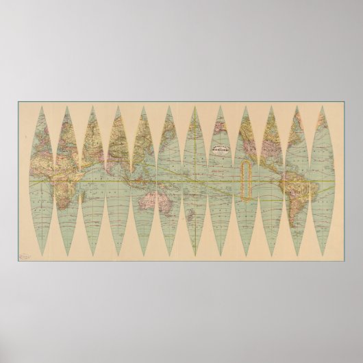 Poster Déconstruit Earth Globe (1887) (Devant)