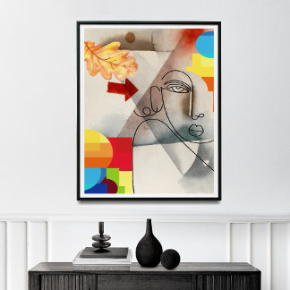 Poster Décor Art Mur Femme Contemporain,