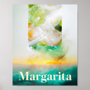 Poster Décor Bar Été Vibrant, Cocktail Margarita