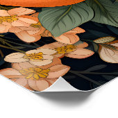 Poster Décor botanique à la maison Oranges Fleurs blanche (Coin)