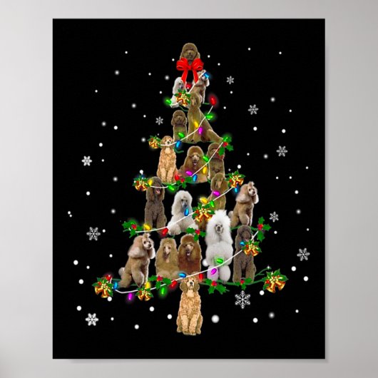 Poster Décor Cadeau de Noël pour chien de caniche classiq (Devant)