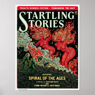 POSTER DÉCOR : COUVERTURE DE MAGAZINE DE SCIENCE-FICTION