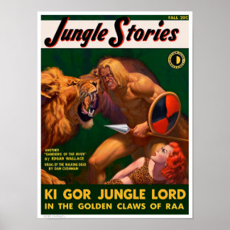 POSTER DÉCOR : COUVERTURE DE MAGAZINE PULP VINTAGE