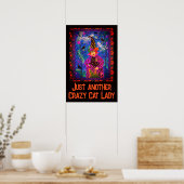 Poster Décor Crazy Cat Lady Halloween (Cuisine)