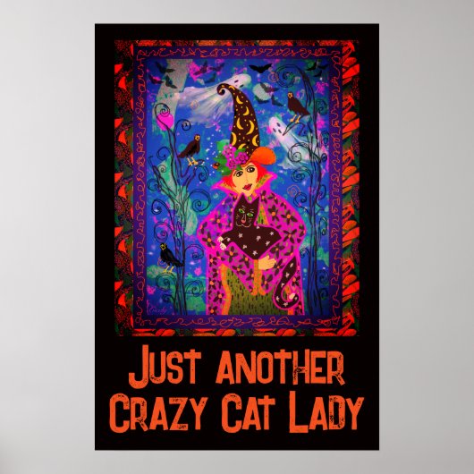 Poster Décor Crazy Cat Lady Halloween (Devant)