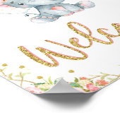 Poster Décor d'Affiche de bienvenue Baby shower rose Boho (Coin)