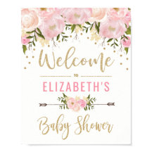 Décor d'Affiche de bienvenue de Baby shower rose e