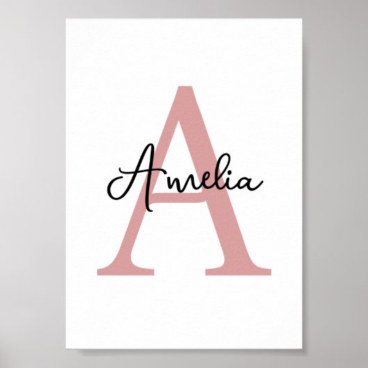 Poster Décor d'art mural de nom initial personnalisé (Devant)