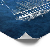 Poster Décor de bateau à voile no 1 Cadeau de navigation (Coin)