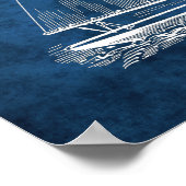 Poster Décor de bateau à voile no 1 Cadeau de navigation (Coin)