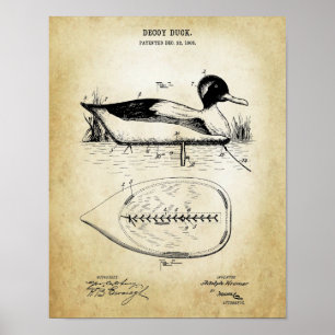 Poster Décor de canard vintage no.1 Décor de mur Chasse c