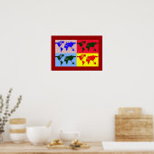 Poster décor de carte pop art (Cuisine)