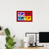 Poster décor de carte pop art (Bureau à domicile)
