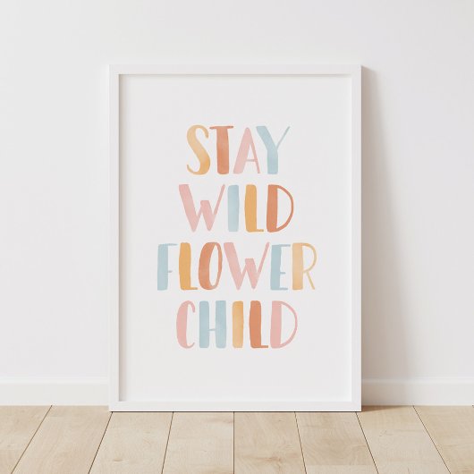 Poster Décor de chambre de filles bohèmes Fleur d'enfant