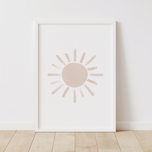 Poster Décor de chambre d'enfant au soleil à l'aquarelle 
