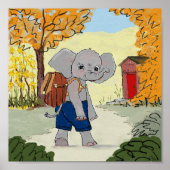 Poster Décor de chambre Eléphant pour enfants (Devant)