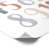 Poster Décor de chambre pour enfants Boho chiffres neutre (Coin)