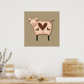Poster Décor de cochon de campagne primitif (Cuisine)
