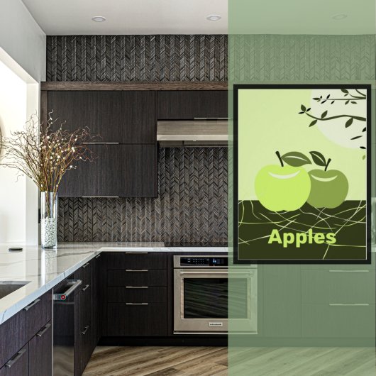Poster Décor de Cuisine aux Pommes Vertes