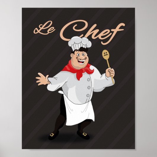 Poster Décor de cuisine Illustration du chef français (Devant)