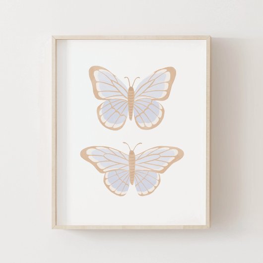 Poster Décor de la chambre de Periwinkle Blue Butterfly G