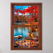 Poster Décor de la fenêtre d'automne - Illusion (Devant)