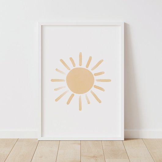 Poster Décor de la pouponnière jaune Sun Boho